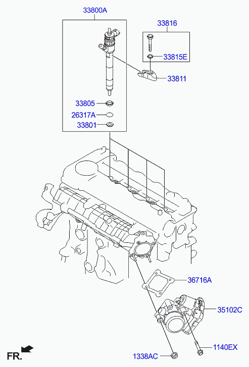 Hyundai 33800-2A650 - Форсунка дизельна, розпилювач і утримувач autocars.com.ua