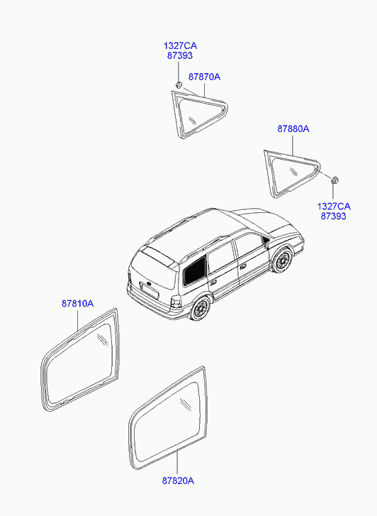 Hyundai 87810 3A010 - Боковое стекло avtokuzovplus.com.ua