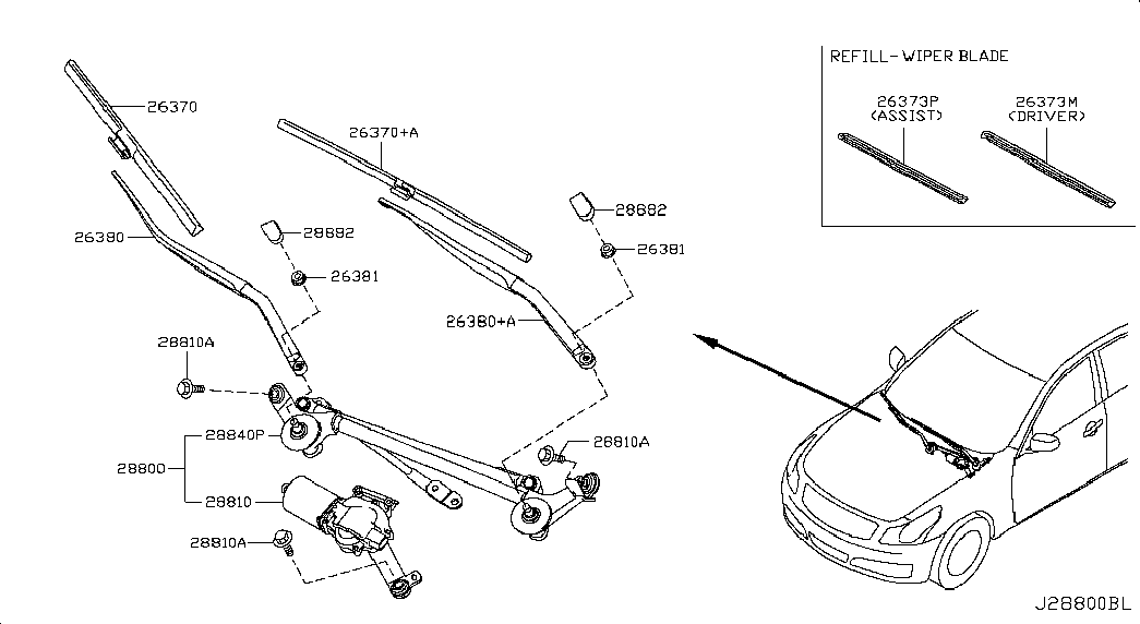 Infiniti 28890-JK65A - Щетка стеклоочистителя avtokuzovplus.com.ua