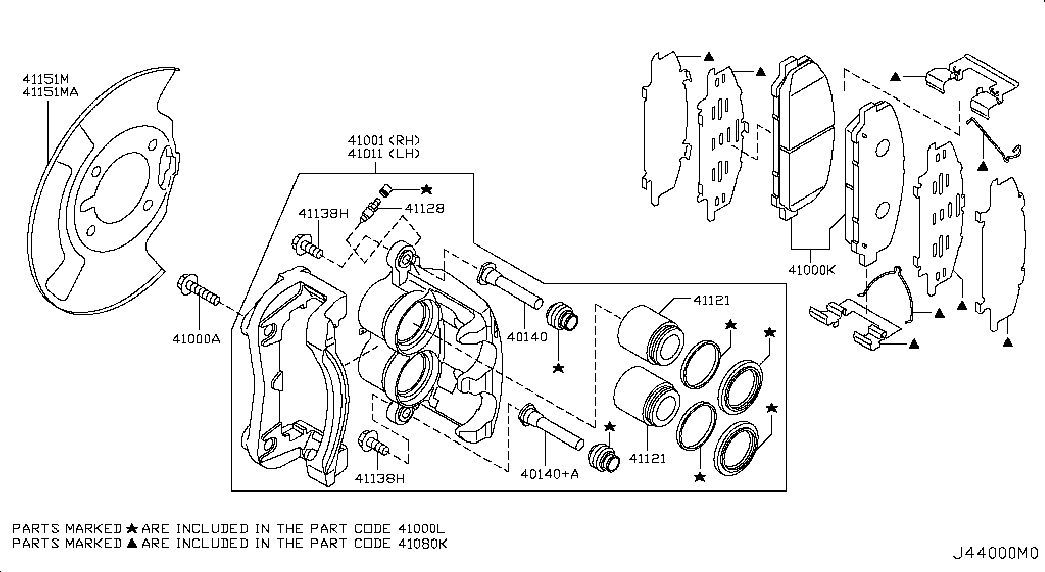 Infiniti D10609FE0A - Тормозные колодки, дисковые, комплект avtokuzovplus.com.ua