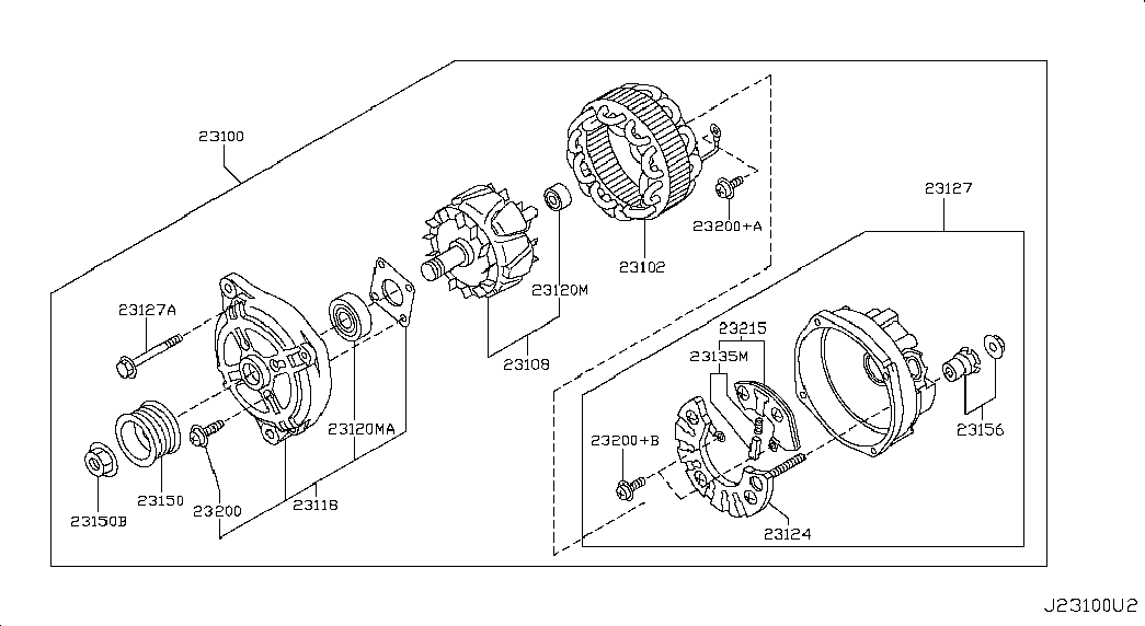 NISSAN 231001LA1A - Генератор avtokuzovplus.com.ua