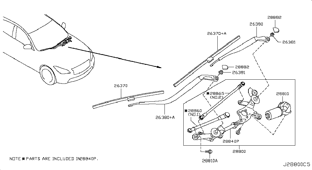 Infiniti 28890-JK65C - Щетка стеклоочистителя avtokuzovplus.com.ua