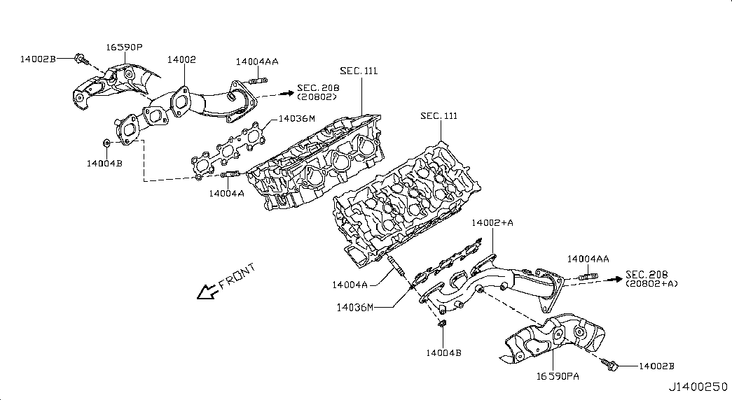 NISSAN 14036-4W015 - Прокладка, випускний колектор autocars.com.ua