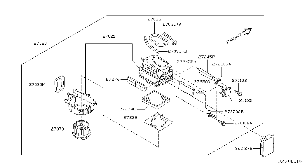 NISSAN 27277-AR225 - Фильтр воздуха в салоне avtokuzovplus.com.ua