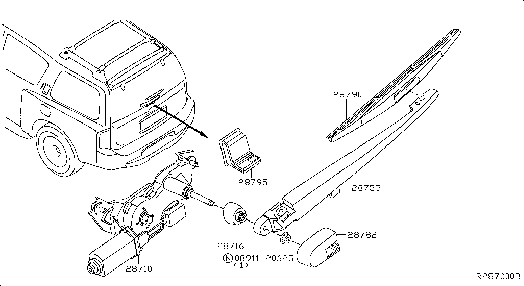 NISSAN 287907S000 - Щітка склоочисника autocars.com.ua