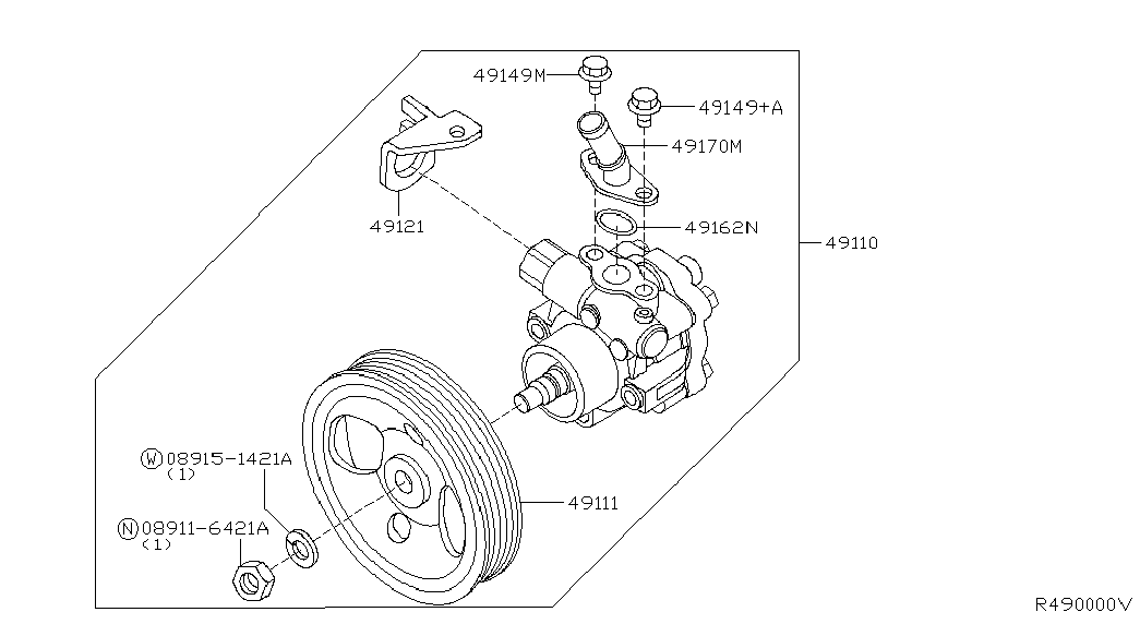 Infiniti 491107S000 - Гідравлічний насос, рульове управління, ГУР autocars.com.ua