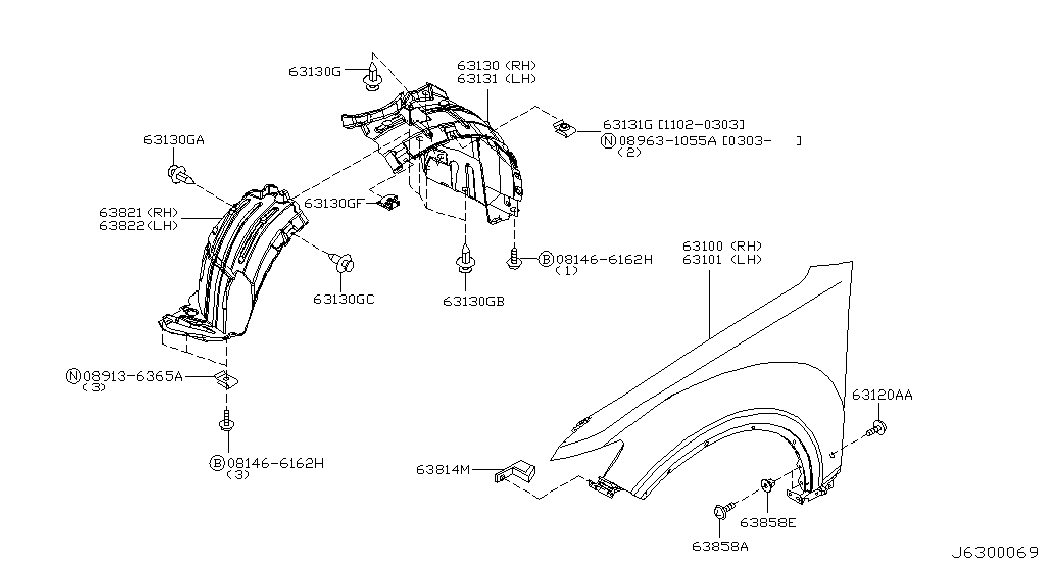 8963. Схема установки передних подкрылок Инфинити фх35 s50. 63100-Cg000. 63120aa крепление подкрылка. 63130g.