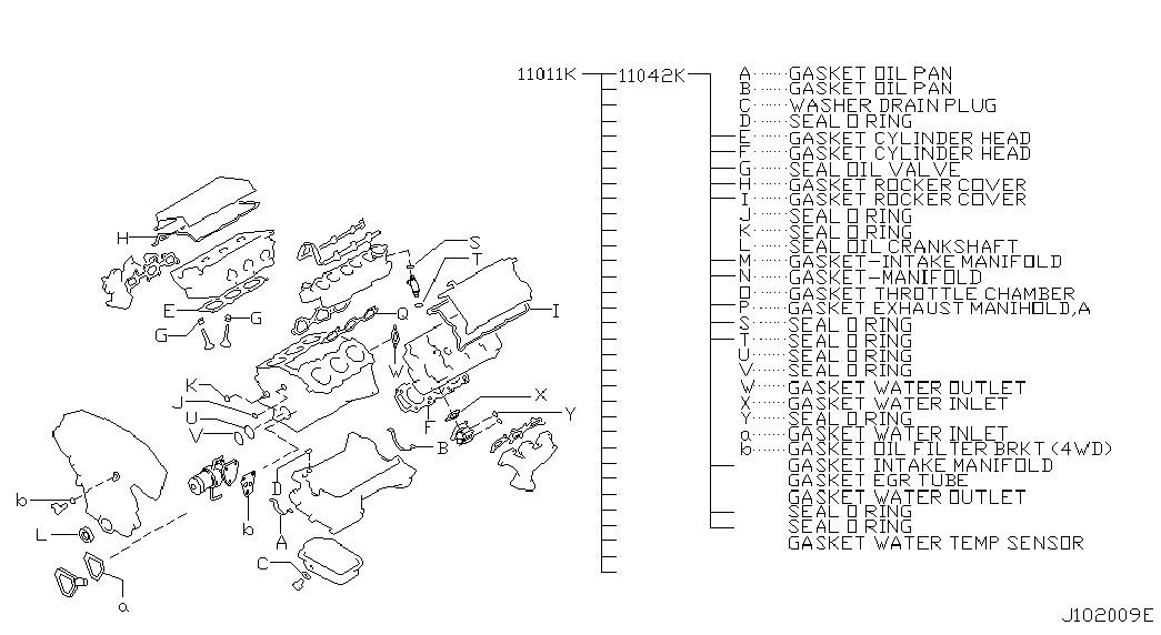 Infiniti 11042CG125 - Комплект прокладок, головка циліндра autocars.com.ua