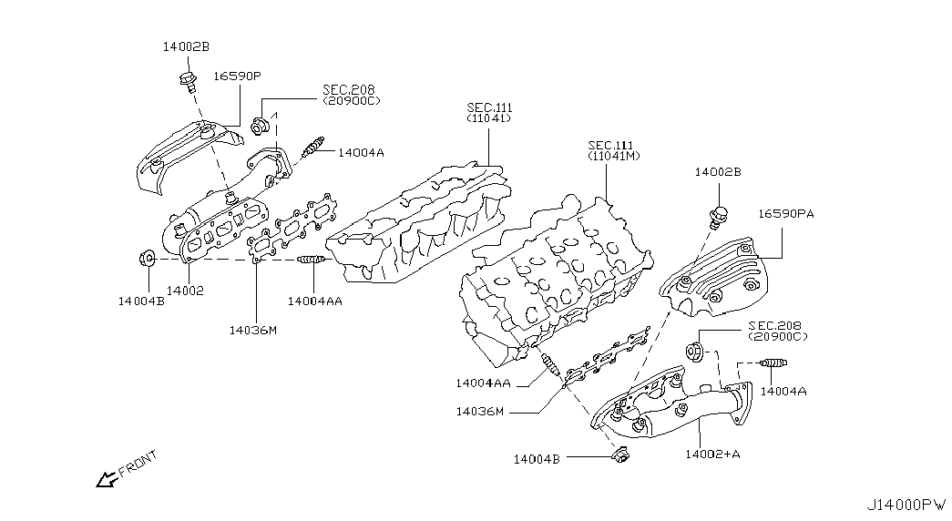 NISSAN 14036-AG010 - Прокладка, випускний колектор autocars.com.ua