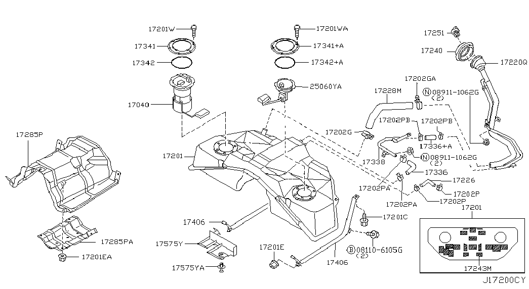 NISSAN 17251-CG000 - Крышка, топливный бак avtokuzovplus.com.ua