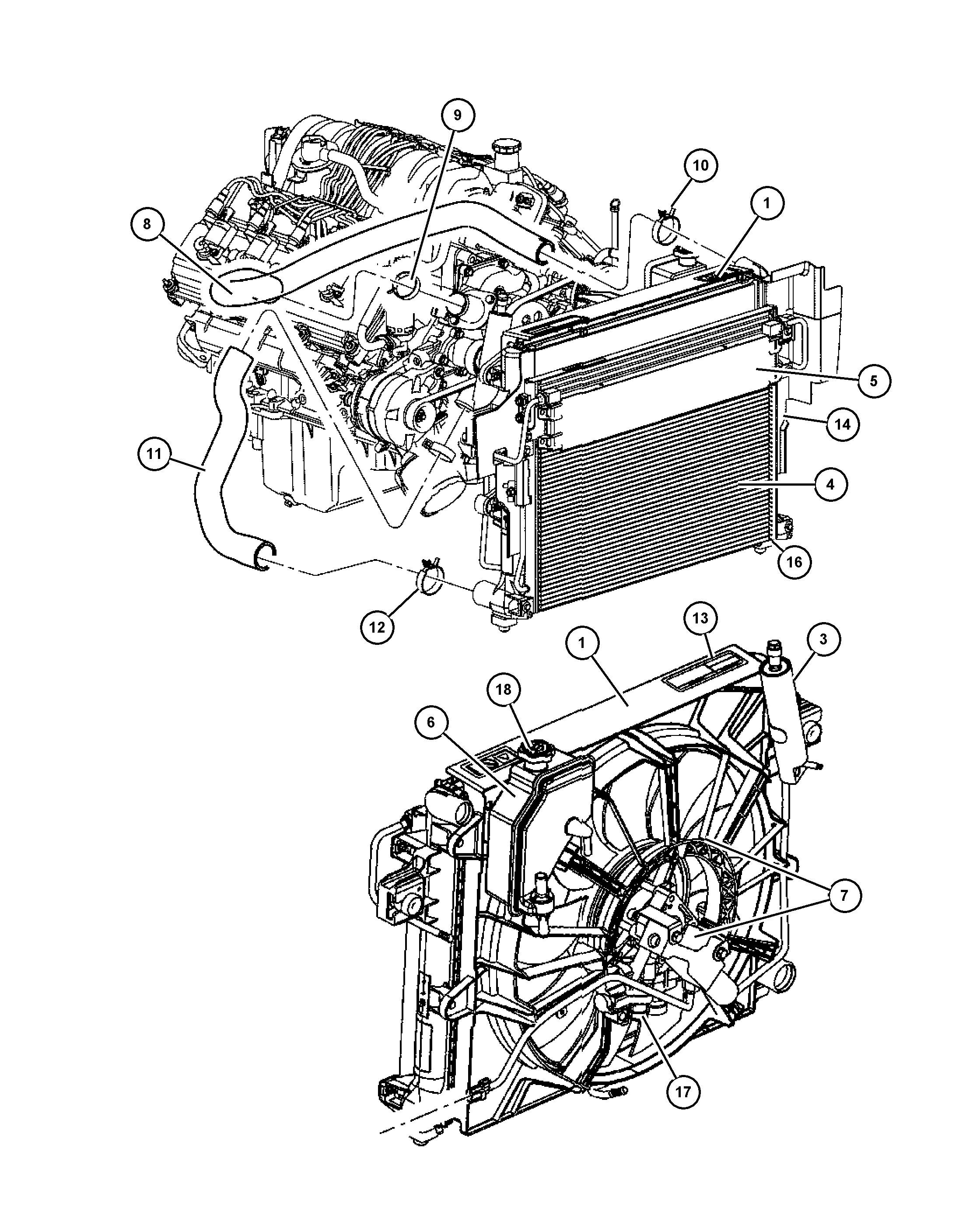 Chrysler 55116 858AA - Радіатор, охолодження двигуна autocars.com.ua