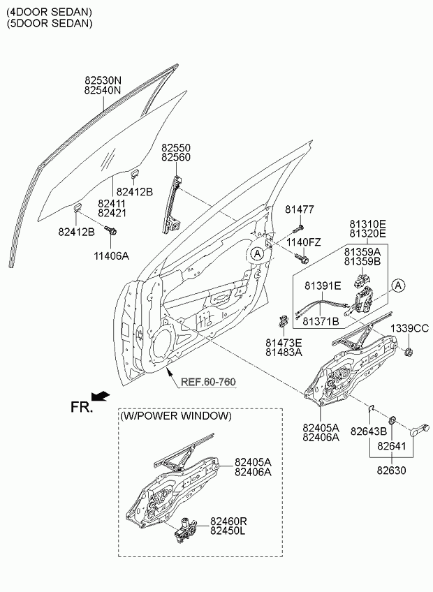 KIA 824111M210 - Бокове вікно autocars.com.ua