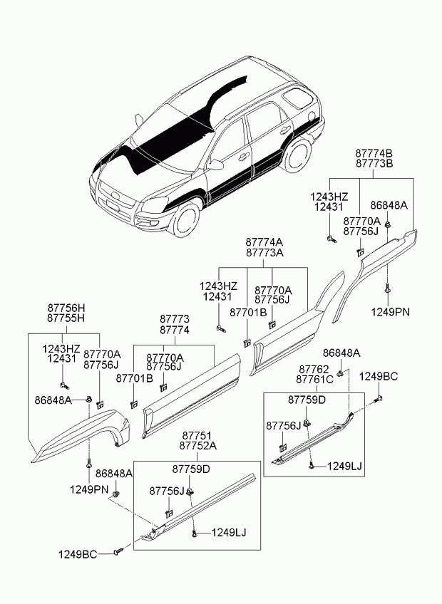 Hyundai 86848 22000 - Пружинный зажим avtokuzovplus.com.ua