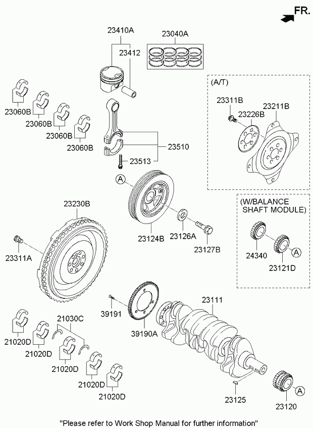 Hyundai 234102G201 - Piston & pin assy autocars.com.ua