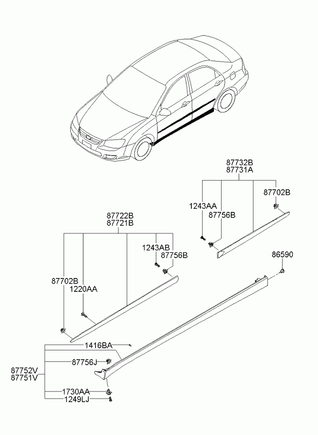 KIA 877212F300 - Облицювання / захисна накладка, двері autocars.com.ua