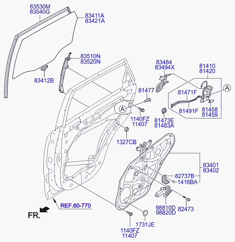 KIA 814102P000 - Замок дверей autocars.com.ua