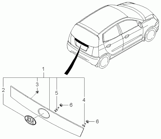 KIA 8636507010 - Емблема задніх дверей autocars.com.ua