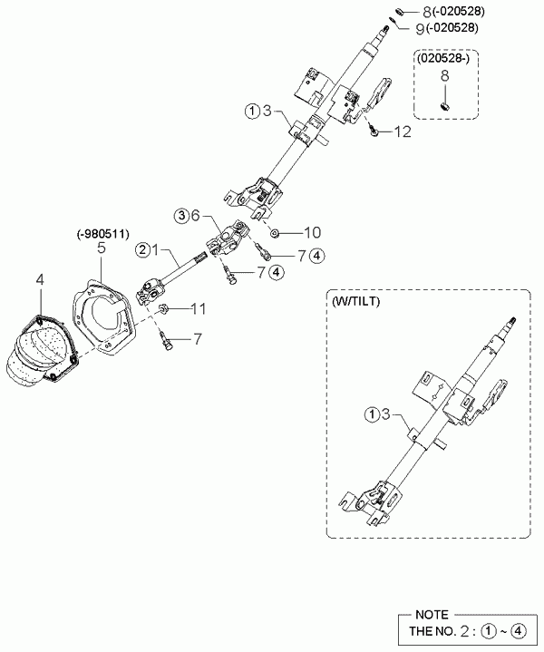 Hyundai KK15032850 - Вал рульового управління autocars.com.ua