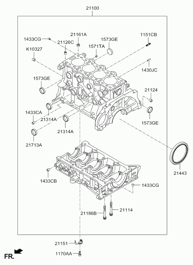 Mitsubishi 21443-2A100 - Ущільнене кільце, колінчастий вал autocars.com.ua