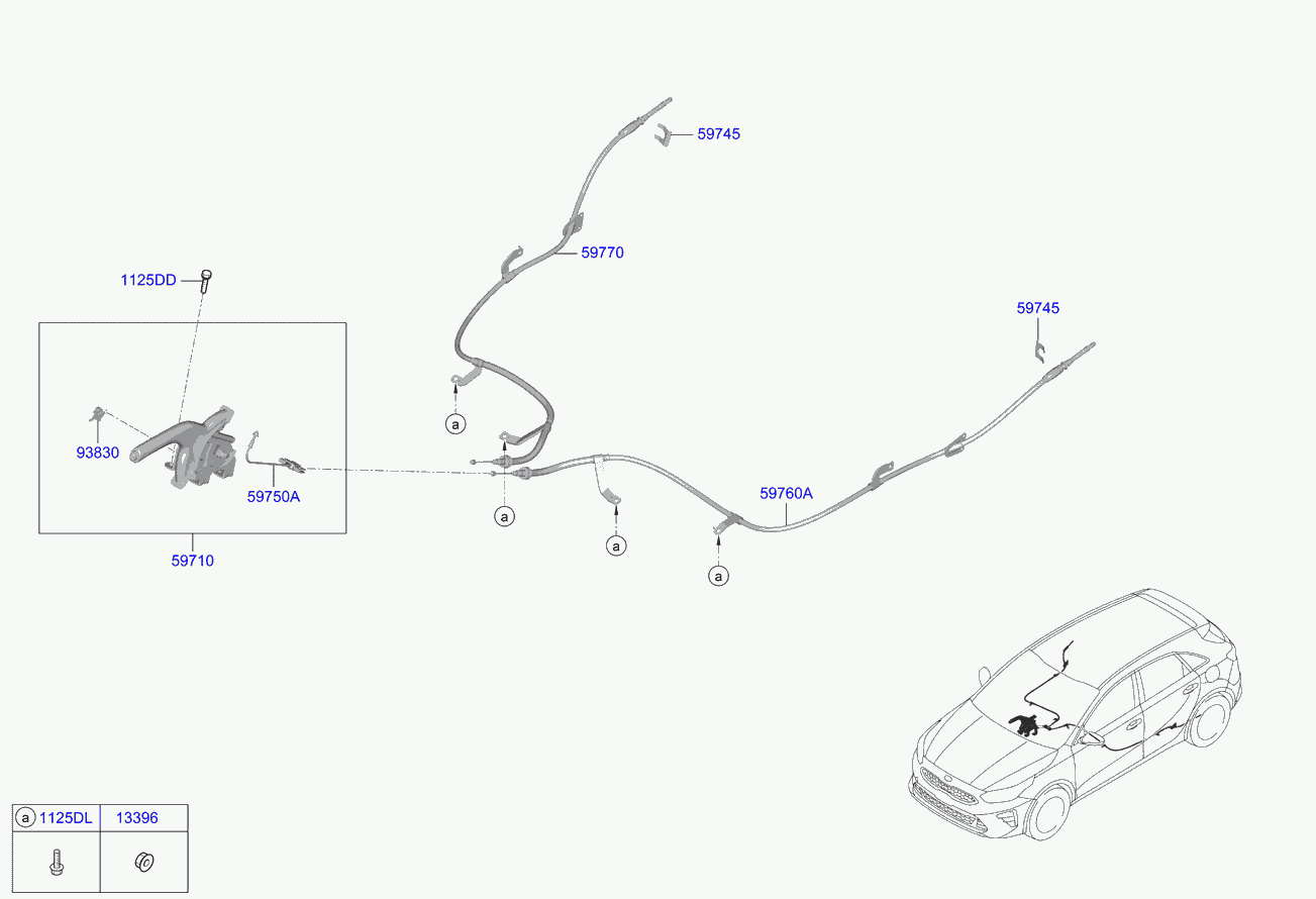 KIA 59760-G4300 - Тросик, cтояночный тормоз avtokuzovplus.com.ua