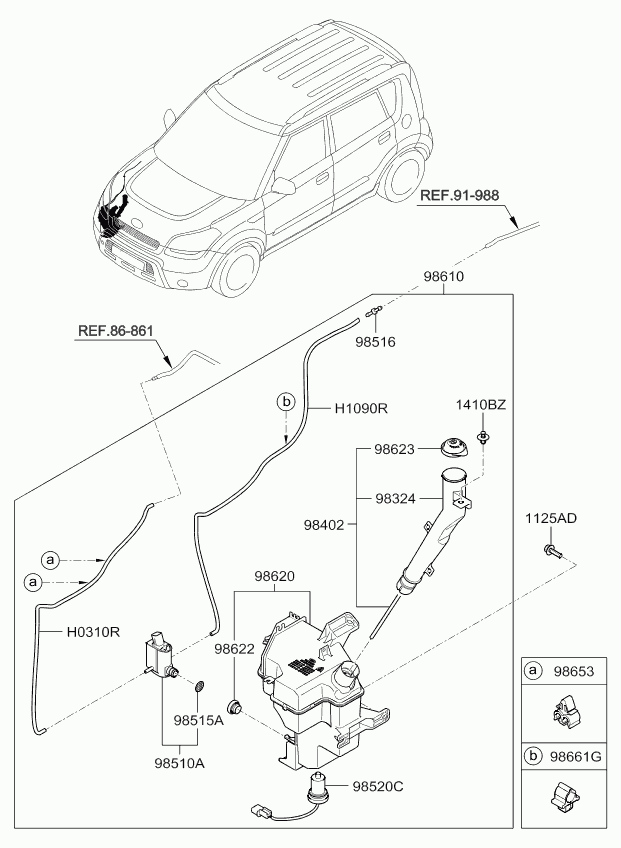 Hyundai 985102K000 - Водяной насос, система очистки окон avtokuzovplus.com.ua