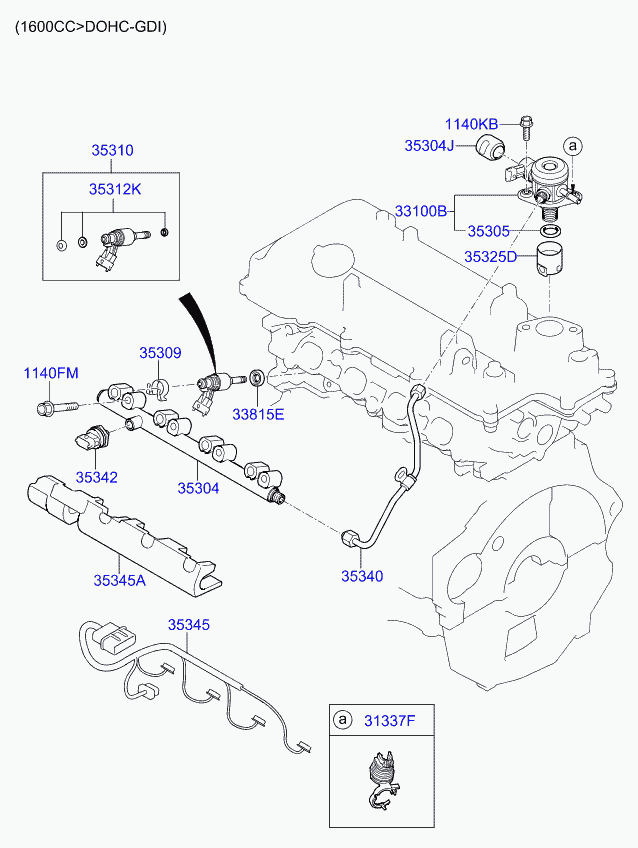 KIA 353102B000 - Форсунка инжекторная avtokuzovplus.com.ua