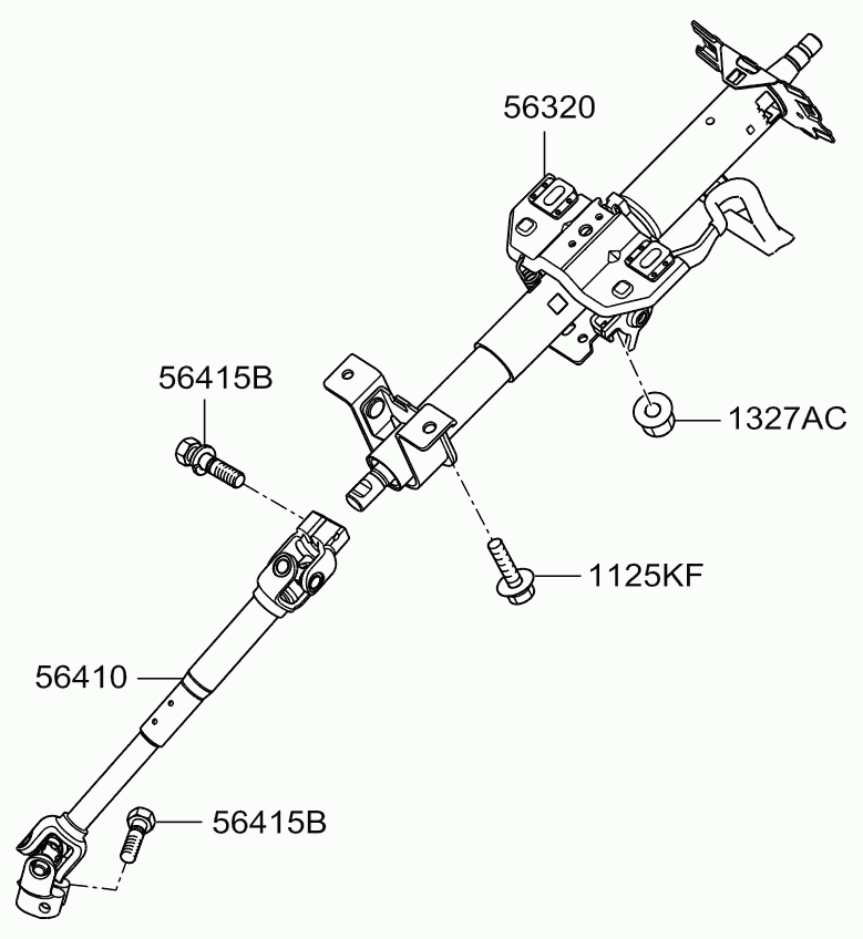 KIA 564002G000 - Шарнір, колонка рульового управління autocars.com.ua