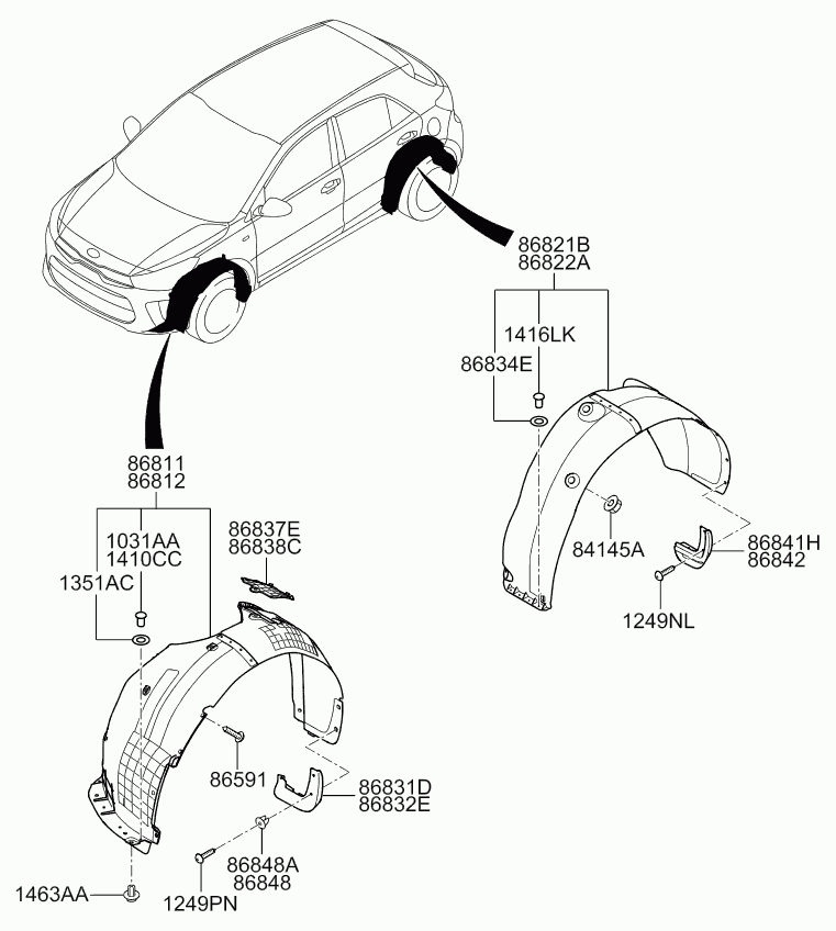 KIA 86812H8000 - Обшивка, колісна ніша autocars.com.ua