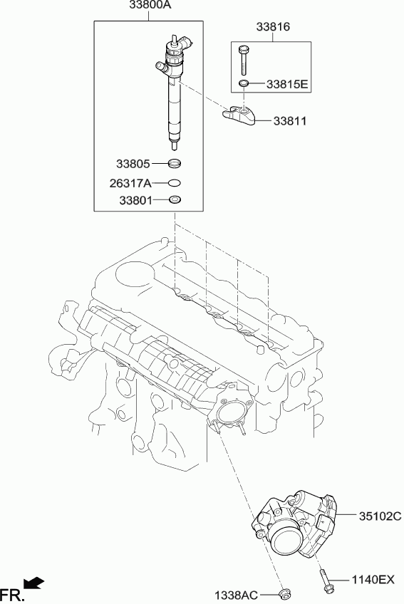 Hyundai 338002A610 - Injector assy - fuel autocars.com.ua