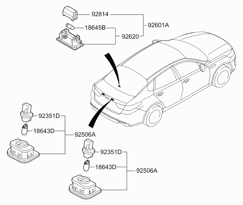 KIA 92501D4000 - Фонарь освещения номерного знака avtokuzovplus.com.ua