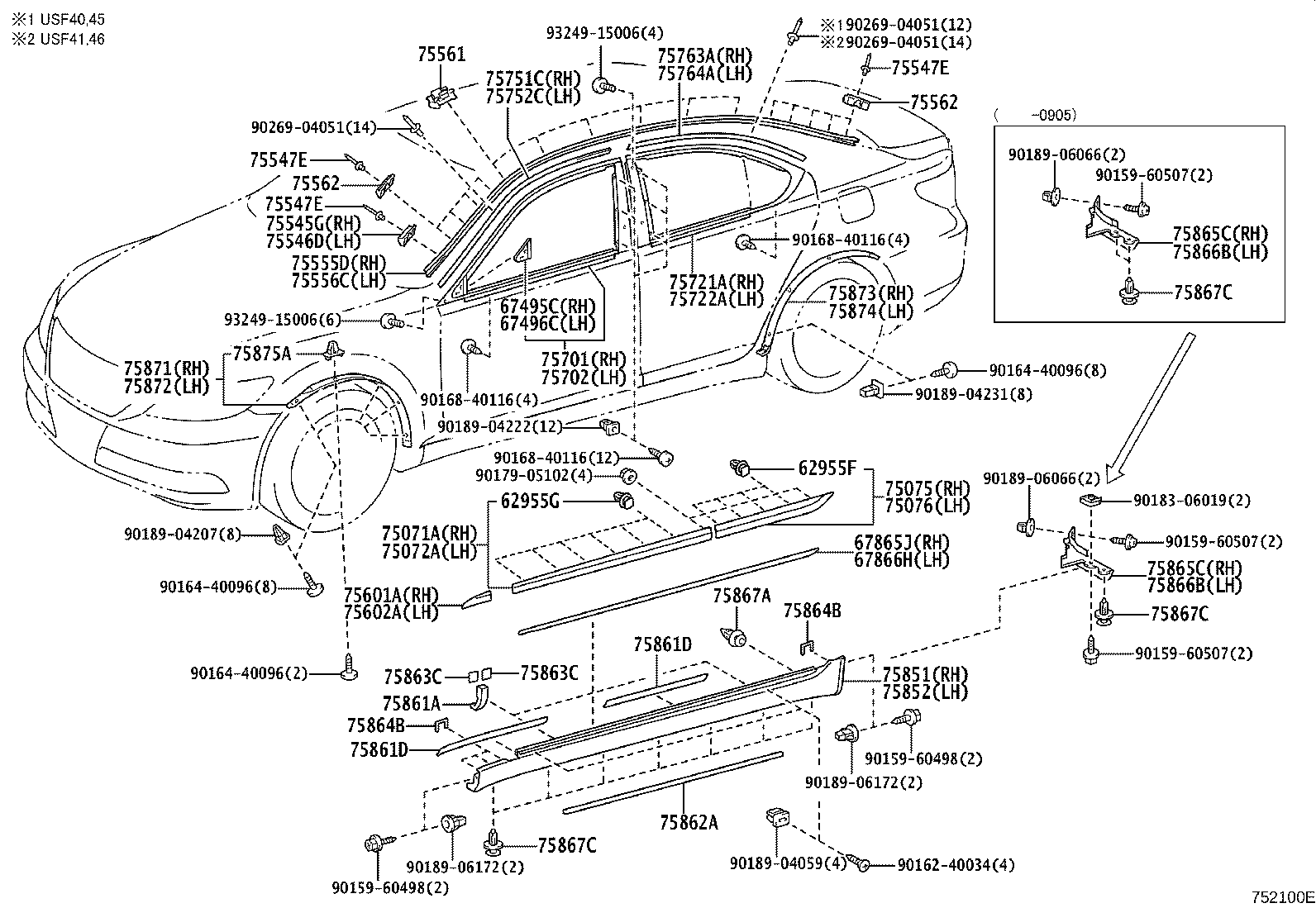 TOYOTA 6295550010 - Зажим, молдинг / захисна накладка autocars.com.ua