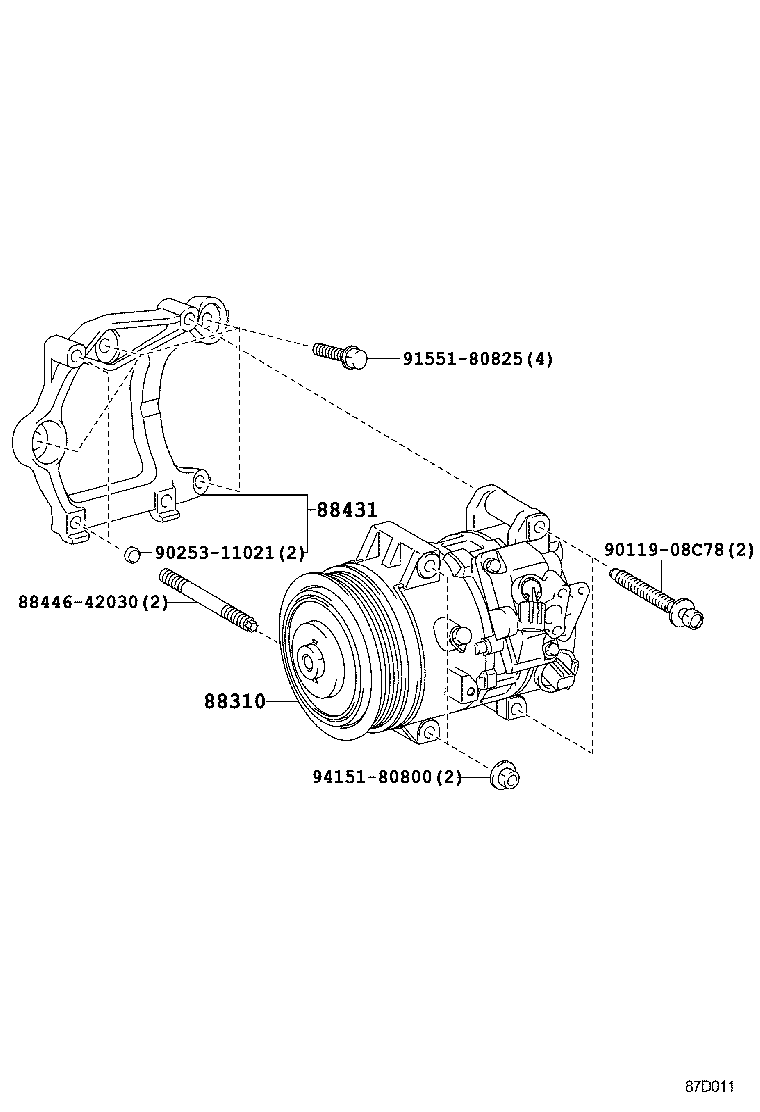 TOYOTA 88310-42333 - Компресор, кондиціонер autocars.com.ua