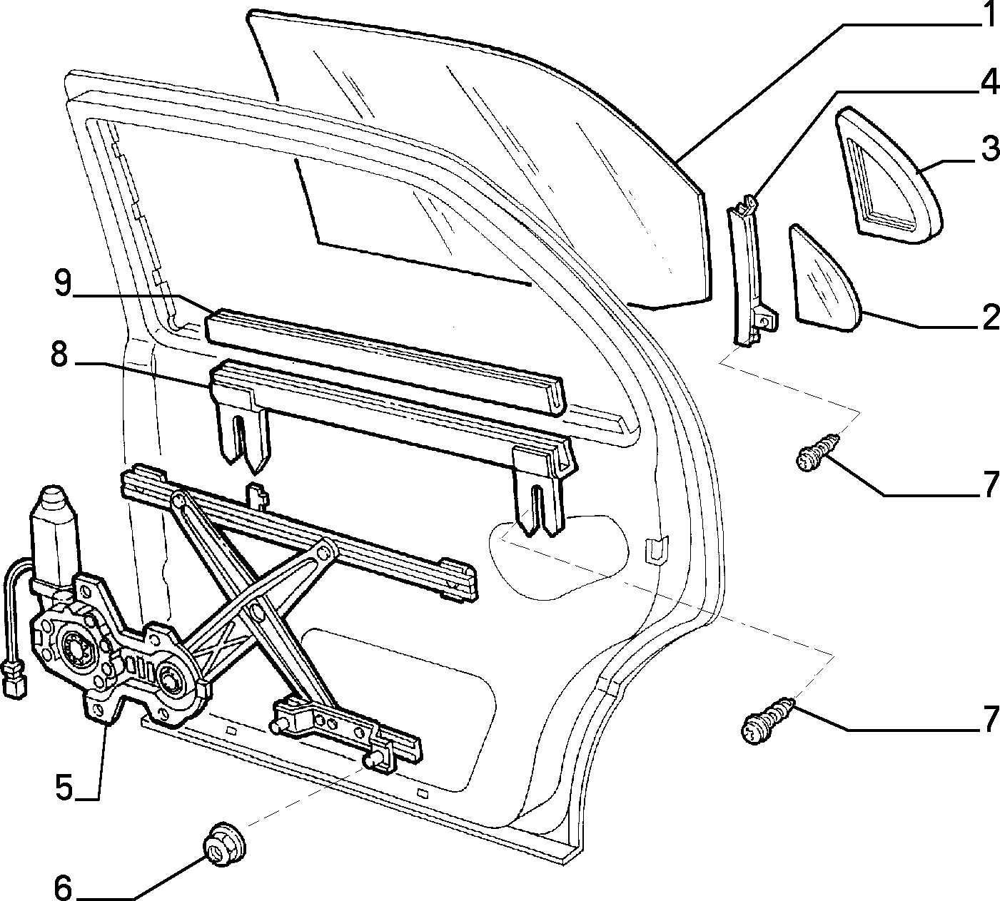 Lancia 82484052 - Бокове вікно двері autocars.com.ua