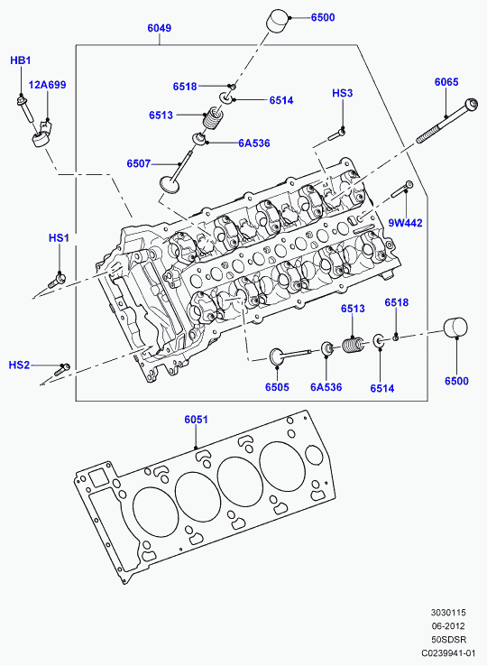 Land Rover LR054369 - Кільце ущільнювача, шток клапана autocars.com.ua