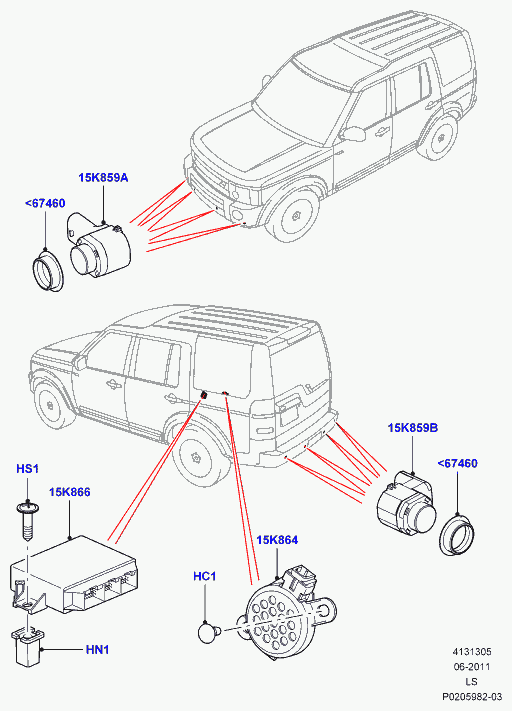 Land Rover LR038084 - Датчик, система помощи при парковке avtokuzovplus.com.ua