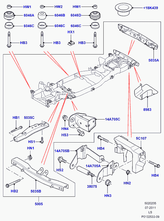 Land Rover KVF500190 - Втулка, балка мосту autocars.com.ua