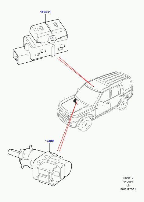 Land Rover XKB500030 - Выключатель фонаря сигнала торможения avtokuzovplus.com.ua