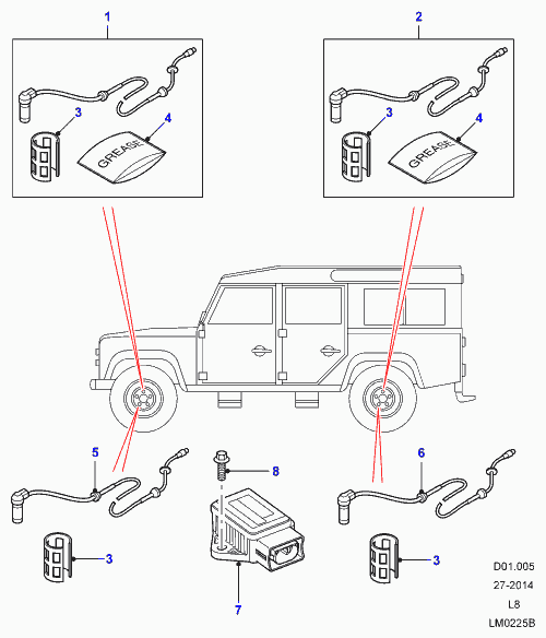 Land Rover SSW500090 - Датчик ABS, частота обертання колеса autocars.com.ua