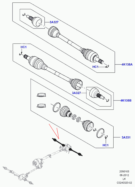 Land Rover LR034533 - Пыльник, приводной вал avtokuzovplus.com.ua