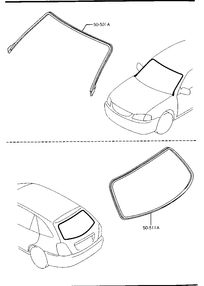 MAZDA B25R-50-611A - Облицювання / захисна накладка, заднє скло autocars.com.ua