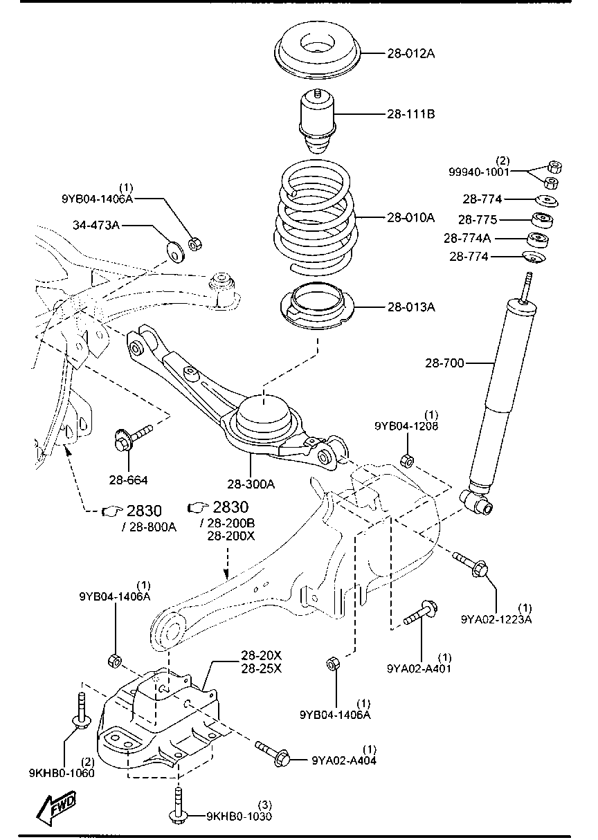 MAZDA TG19-28-700C - DAMPER,REAR autocars.com.ua