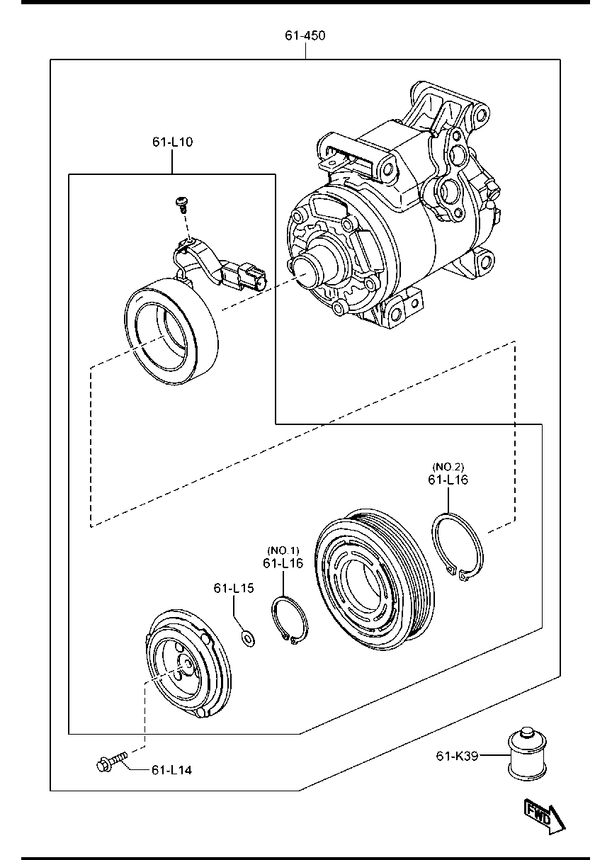 MAZDA KD45-61-450 - Компресор, кондиціонер autocars.com.ua