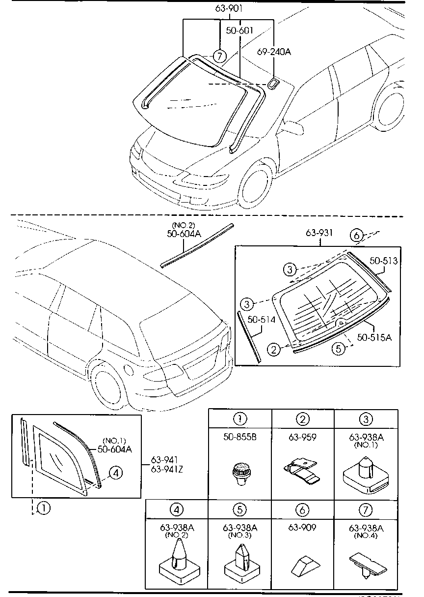 MAZDA GJ6A-50-601C - MOULD,WINDOW-FRONT autocars.com.ua