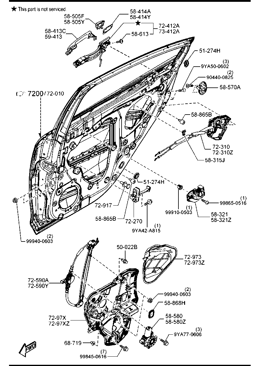 MAZDA GHP9-73-590B - Стеклоподъемник avtokuzovplus.com.ua