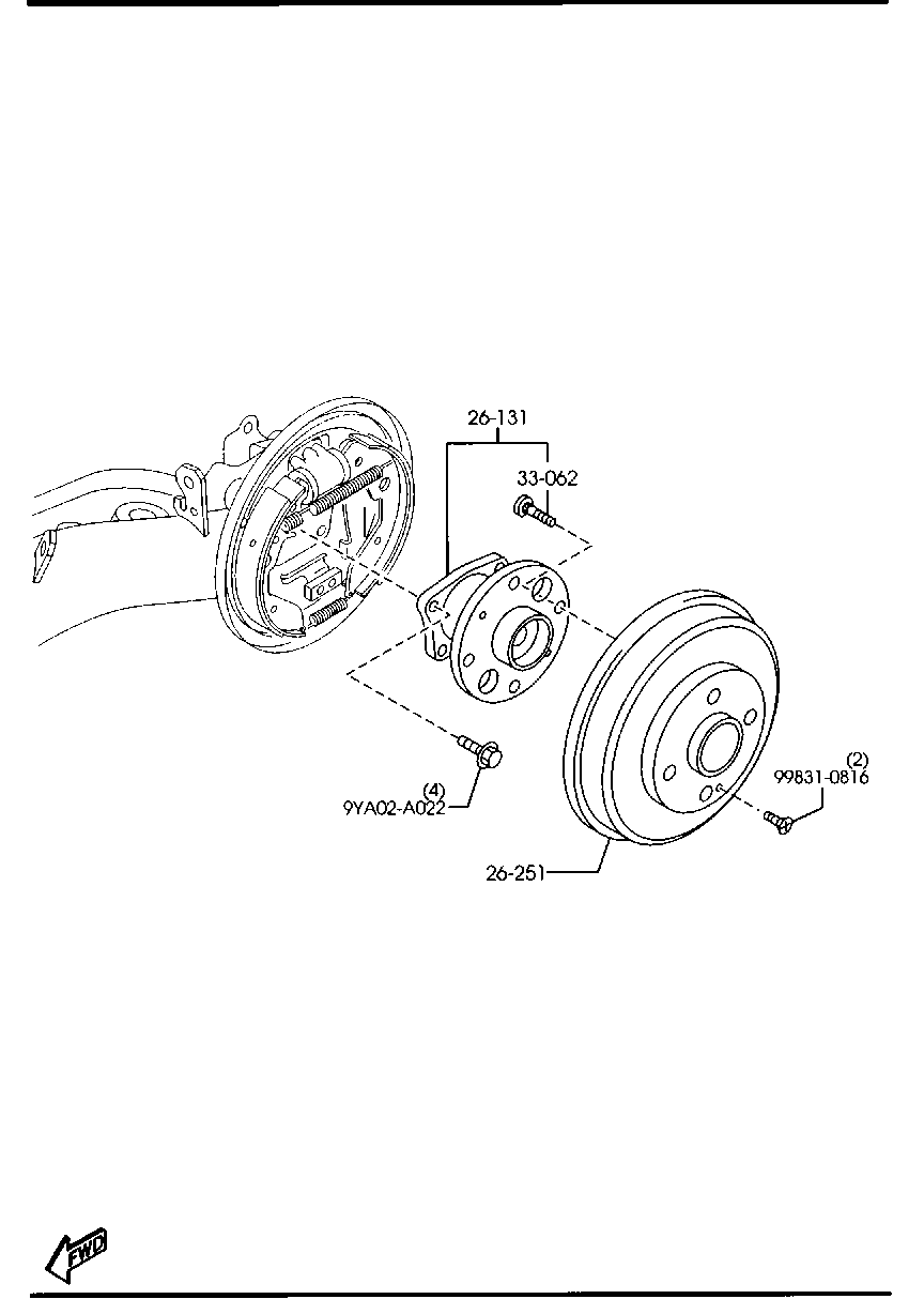 MAZDA DF71-26-251 - Тормозной барабан avtokuzovplus.com.ua