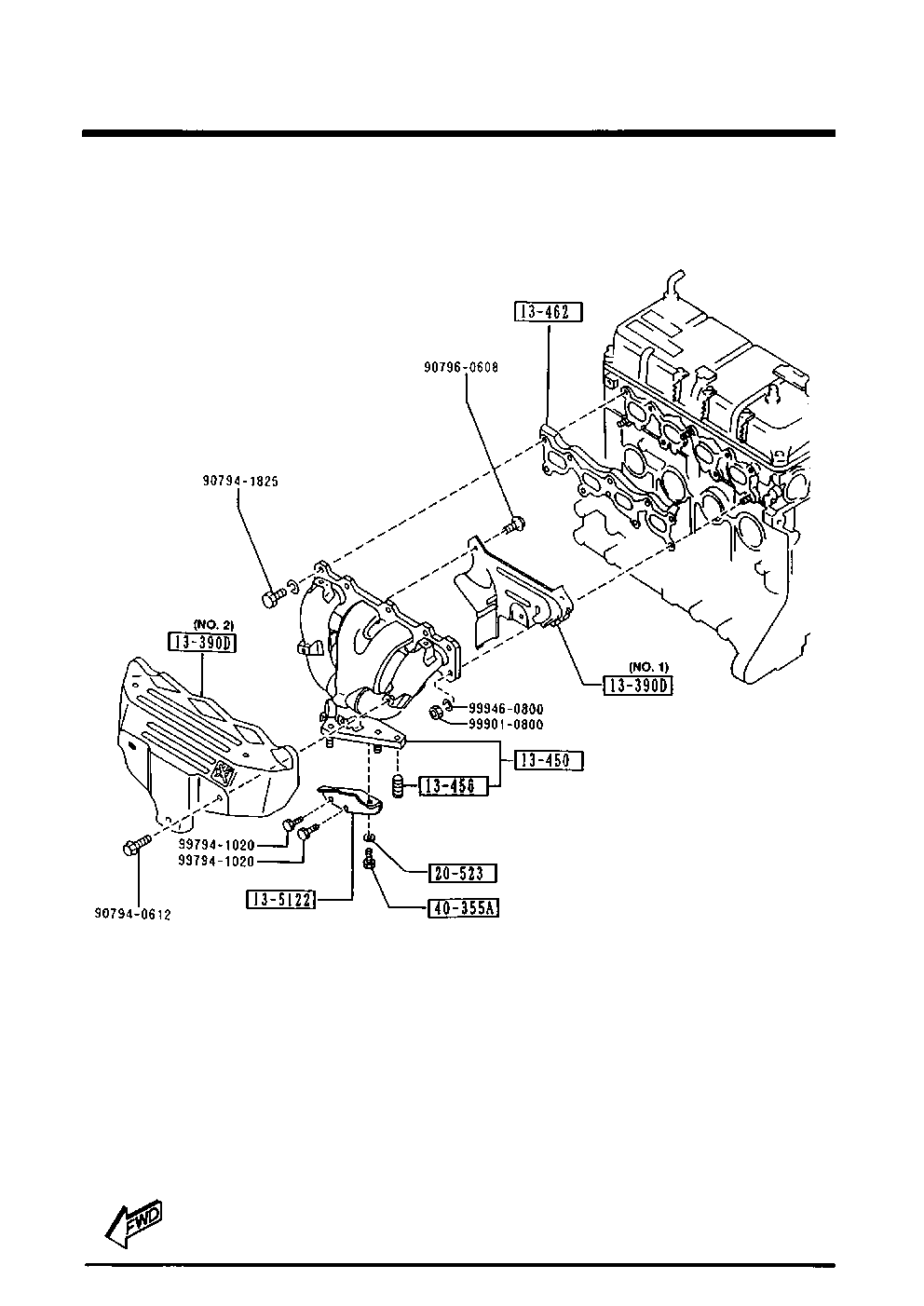 MAZDA 8134-40-355 - Гайка, випускний колектор autocars.com.ua