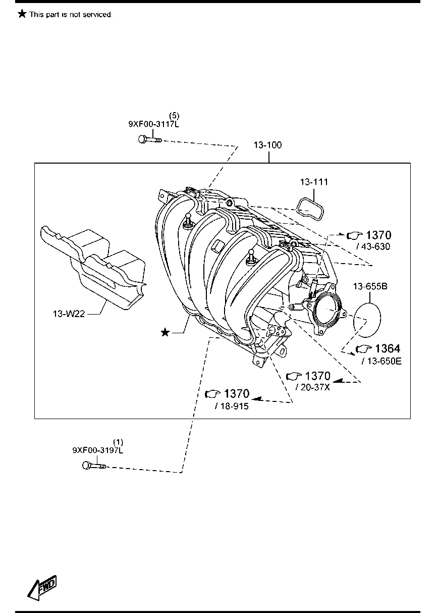 MAZDA P51M-13-111 - Прокладка, впускной коллектор avtokuzovplus.com.ua