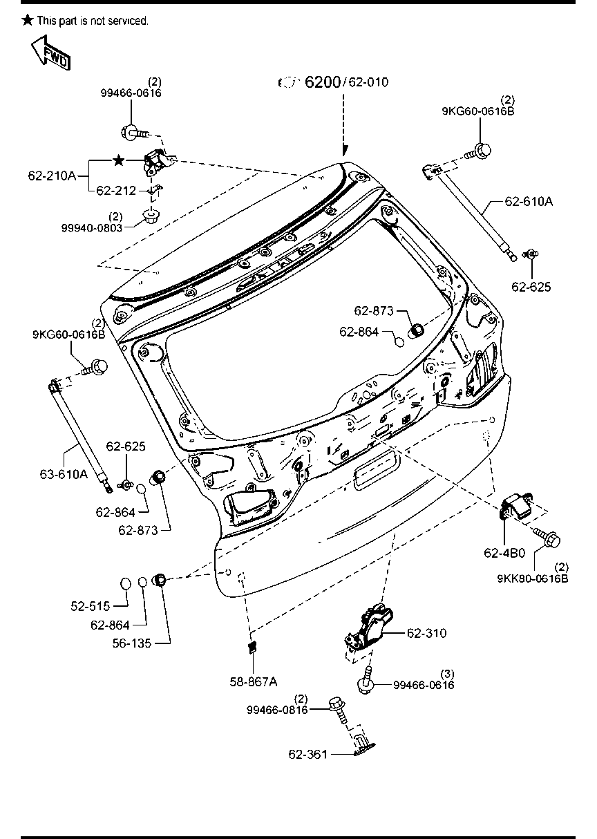 MAZDA G33M-62-310 - LOCK,LIFT GATE autocars.com.ua