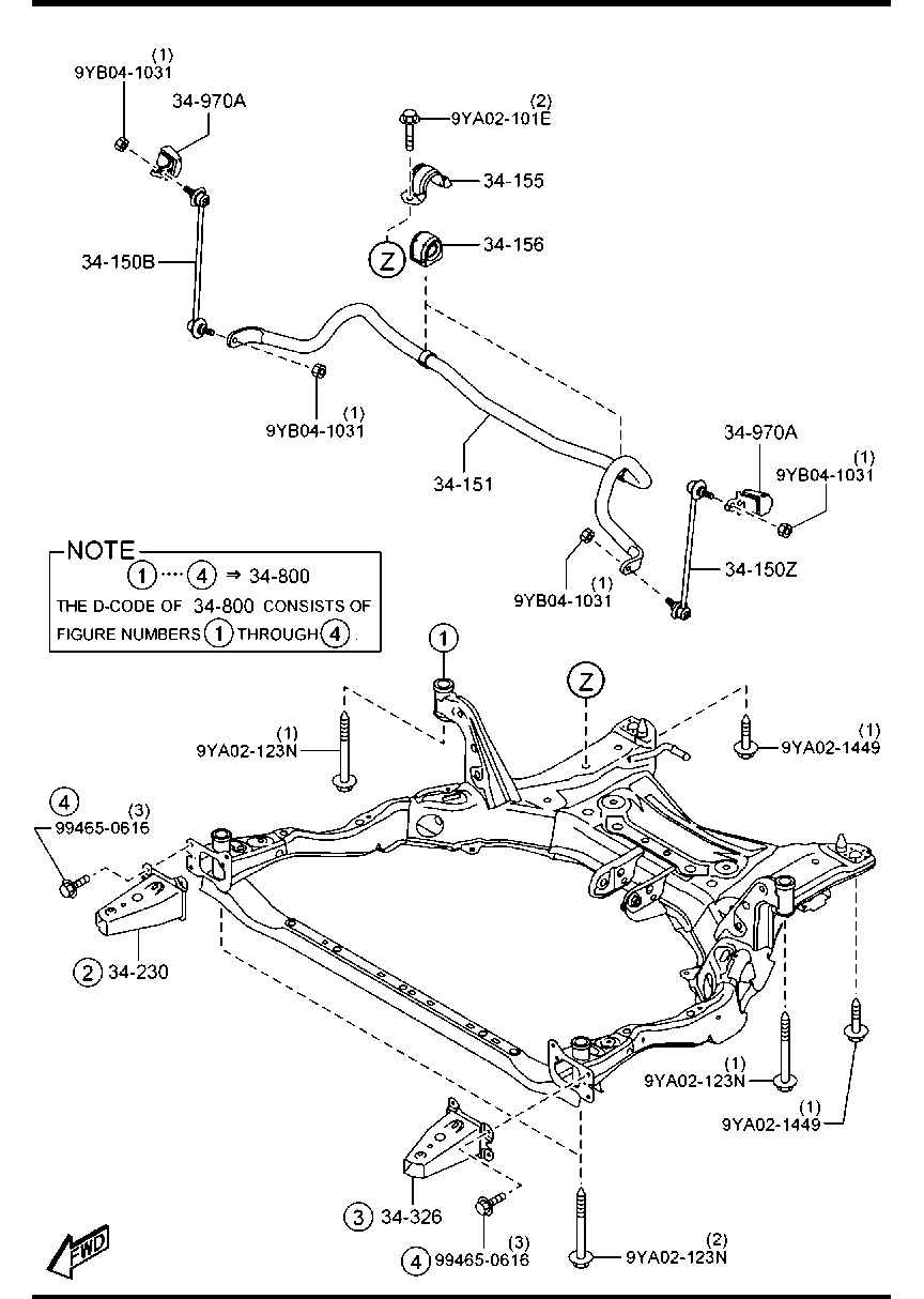 MAZDA KD61-34-156E - Втулка, стабилизатор avtokuzovplus.com.ua