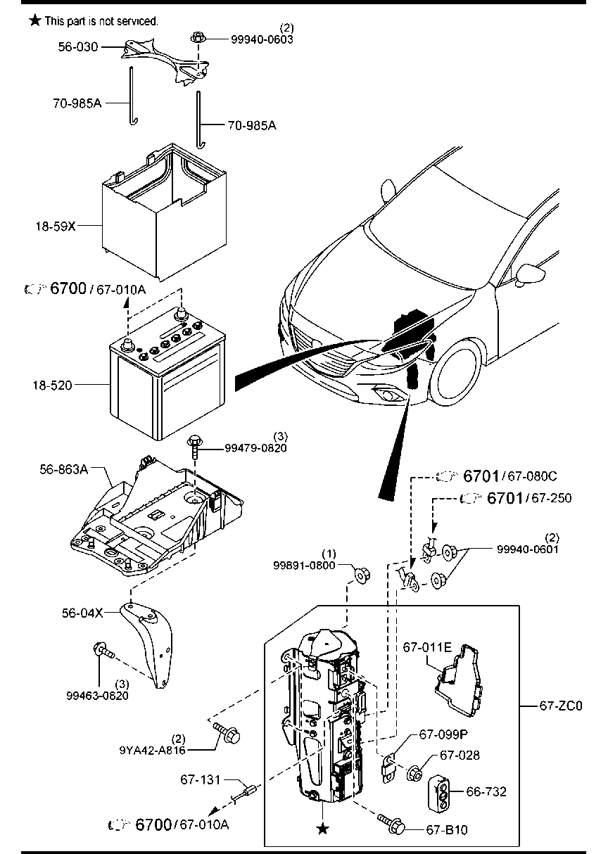 MAZDA PE1T-18-520A - BATTERY avtokuzovplus.com.ua